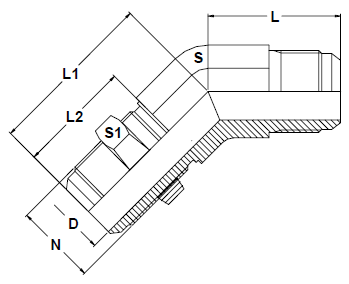 Stainless Steel 37 Degree Flare 45 Degree Bulkhead Elbows 